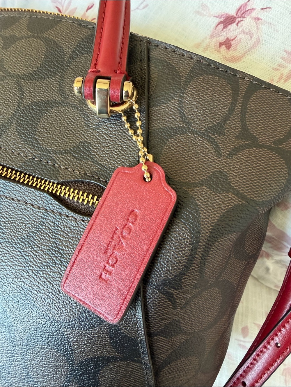 EUC COACH BROWN MONOGRAM SMALL CROSSBODY/HANDBAG - Picture 9 of 11